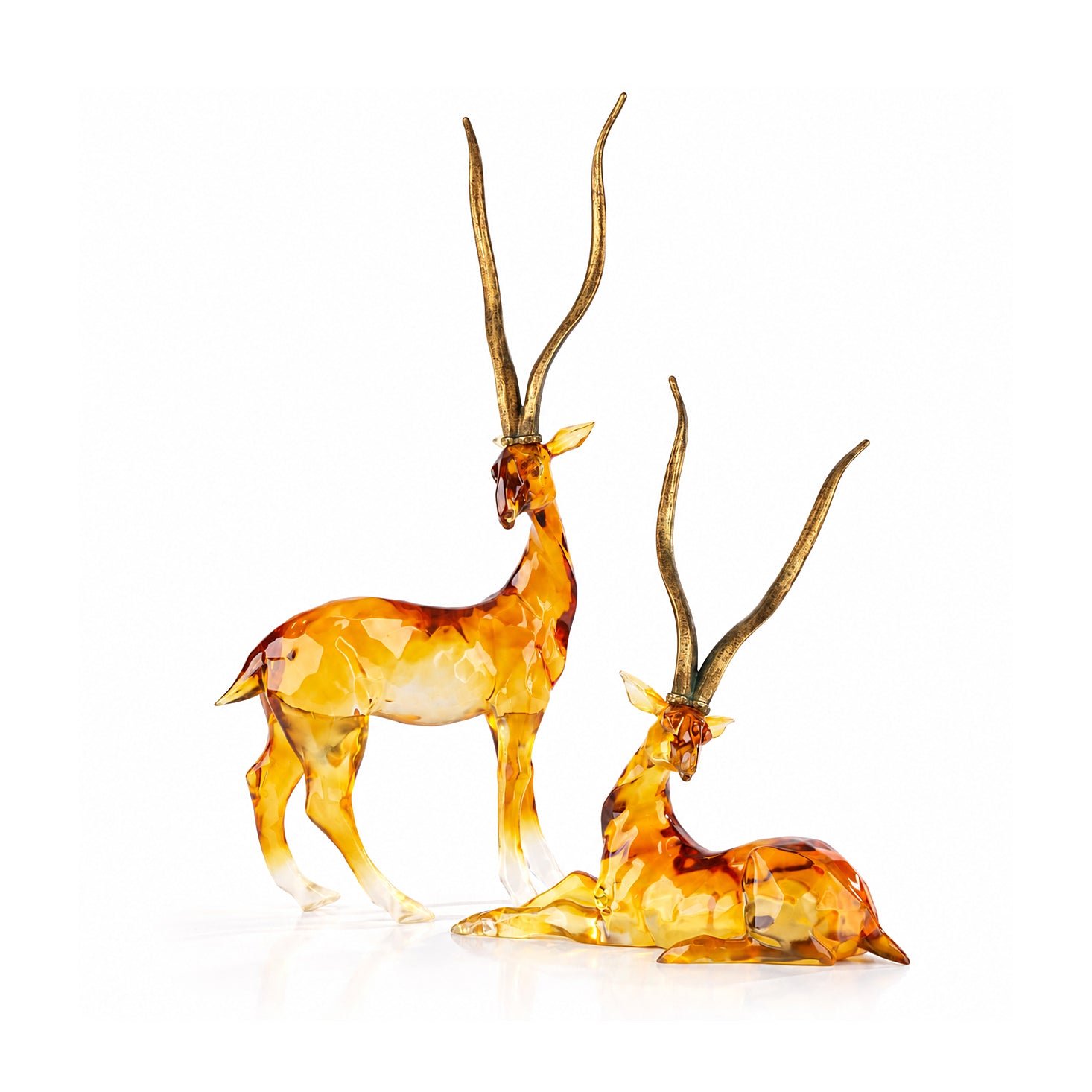 African Gazelle with Golden Antlers Sculpture